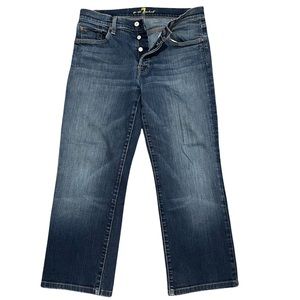 7 For All Mankind Dark Blue Ankle Jeans